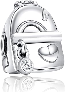 Annmors Sterling Silver Apple Charm Bracelet with Silver Gem, Perfect Gift for Women and Girls, Unique Family Animal Dangle Design