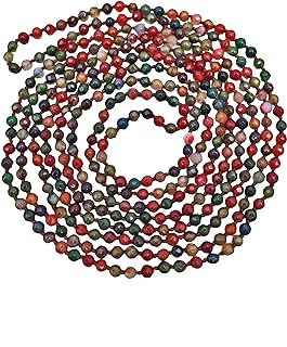 MGR MY GEMS ROCK! Petite Natural Agate Stone Beaded Hand Knotted Light Weight Endless Infinity Long Or Multi-Layer Necklace, 70-Inch Long Approx.