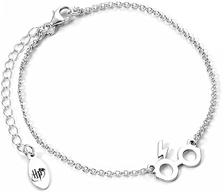 HARRY POTTER Sterling Silver Glasses & Lightning Bolt Charm Bracelet, One Size, Sterling Silver