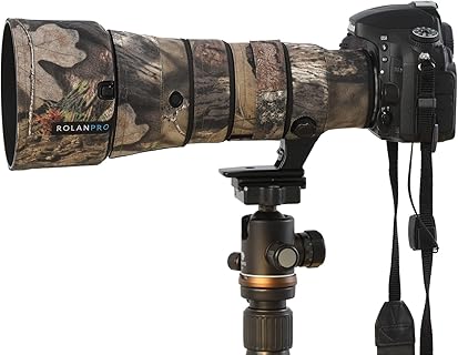 ROLANPRO Camouflage Cover for Nikon AF-S 500mm F5.6E PF ED VR, with Waterproof Oxford Fabric and Anti-Slip PU, designed for Photographers seeking Lens Protection and Durability