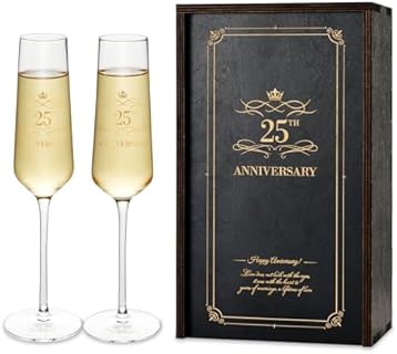 AW BRIDAL 25th Anniversary Wedding Gift for Couple, Housewarming Gifts for Parent 25th Anniversary, Wedding Champange Flutes,Champange Glasses