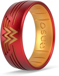 Enso Rings DC Comics Collection - Etched Silicone Ring - Comfortable, Breathable, and Safe - Batman, Superman, The Flash, and Wonder Woman