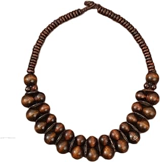 COLORFUL BLING Ethnic Large Chunky Wooden Beaded Necklaces Boho African Statement Necklace Handmade Tribal Collar Choker Bib Jewelry