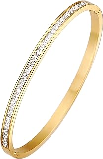 Love Bracelets 18K Gold Plated Crystal Belt Bangle Cubic Zirconia Titanium Steel Classic Girl Women's Gift