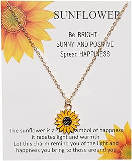 Sunflower Necklace Birthday Christmas Gifts for Niece Daughter Sunflower Necklaces for Women Inspirational Sunflower Pendant Necklace Gifts with Message Card