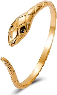 Vintage Serpent Design Snake Chain Bracelet with Other-Clasp-Type - Halloween Theme Alloy Bangle for Women & Girls - Exaggerated Winding Snake Statement Jewelry