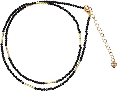 Zinc Ball Chain Smoky Quartz Beaded Necklace for Women - Elegant Choker Design