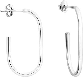 Sofia Milani Women's Sterling Silver Curved Stud Earrings for Everyday Wear
