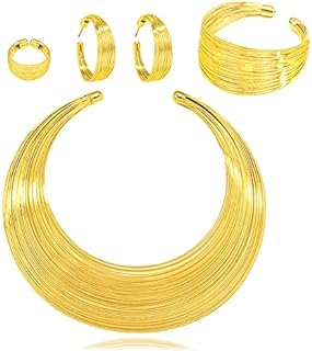 Bold & Unique African Choker Collars Zinc Necklace With Snap Clasp - A Punk Gothic Statement for Women and Girls