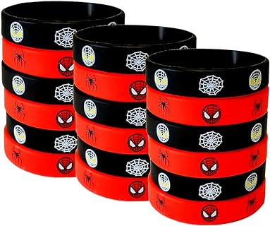 18-Piece Spiderman Bead Bracelet Set with Buckle Clasp for Kids - Fun Superhero Design for Birthdays and Celebrations