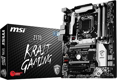 MSI Z170 KRAIT GAMING ATX Motherboard with LGA 1151, DDR4 Boost and Intel Z170 Chipset, 2 PCI-E 3.0 x16, and Audio Boost 3. Perfect for Gamers and PC Enthusiasts