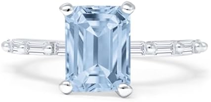 Embracing Timeless Charm: Art Deco, Emerald-Cut, Solitaire, Vintage Style Baguette Amethyst CZ Engagement Ring in Solid Sterling Silver, Size 5