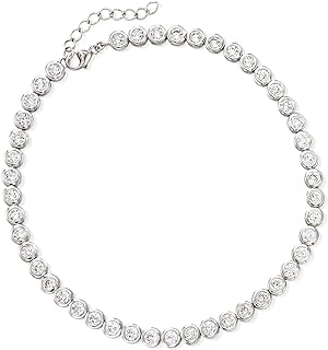 Ross-Simons 4.70 ct. t.w. CZ Anklet in Sterling Silver. 9 inches