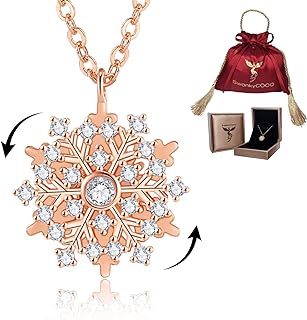 S925 Sterling Silver 360 Degree Spinning Necklace for Women Hypoallergenic 18K Gold Rhodium Plating Dainty Love Pendant Necklaces Wife Jewelry Rose Gold Girlfriend Girls Mom Birthday Valentines Mother Day Surprise for Anniversary for Her (Rose Gold)