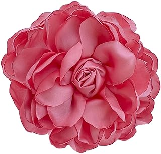 Pin Clasp Style Metal Fabric Flower Brooch without Gemstones for Women's Wedding Accessories - Statement Rose Design