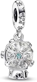 TAORUI Snowflake Charm Bracelet with Cubic Zirconia for Women, a Magical Mouse Heart Design in 925 Sterling Silver - Perfect Christmas/ Birthday Gift