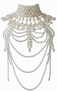 Sexy braid fringed pearl sweater chain French retro multi-layer imitation pearl body chain