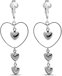 Silver Clip On Earrings For Women, They Look Pierced, Don't Pinch & Won't Fall Off, Hypoallergenic & Lightweight