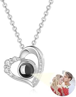 Personalized Picture Necklace Projection Necklace with Photo Inside - Custom Photo Love Heart Projection Pendant - Personalized Love Photo Pendant Christmas Gift