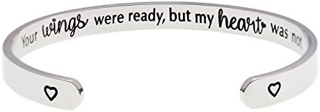 Infant Memorial Cuff Bracelet with Stainless Steel Chain - LParkin Tribute Engraved Accessories for Remembrance