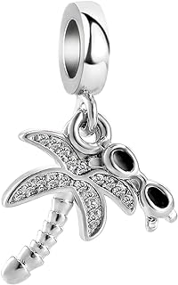 MiiFort Women Hawaii Tropical Island Plam Tree Charm for Bracelets Pendant Necklaces Sunglasses Dangle Birthday Birthstones Cubic Zirconia