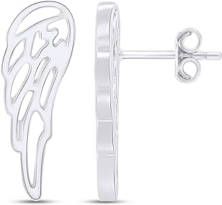 Angel Wings Stud Earrings In 14K Gold Over Sterling Silver