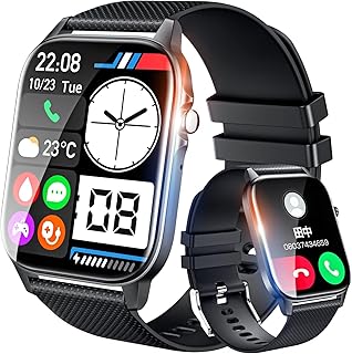 ElektraX スマートウォッチ 1.9インチHDディスプレイ搭載、IP68防水とBluetooth5.3通話機能。iPhone/Android対応でメンズ・レディースに最適。