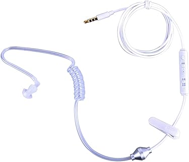 Manybuy Atlanta Kopfhörer mit Kabel und 3,5mm Klinkenstecker, mono air Tube Headset für Strahlungsschutz, ideal für universellen Einsatz und stundenlanges, sicheres Hören