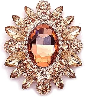 Elegant Rhinestone-Encrusted Sunflower Brooch for Women with Pin-Clasp and Alloy Metal Detailing