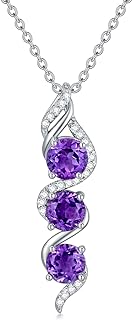 Elegant Black Onyx Stone Pendant Necklace with Box Clasp, Cable Chain in 925 Sterling Silver for Women - Genuine 5mm Round Cut 3-Stone Design