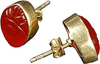 Sterling Silver Push Back Carnelian Gemstone Stud Earrings for Women - Boho Design by CHARMSANDSPELLS