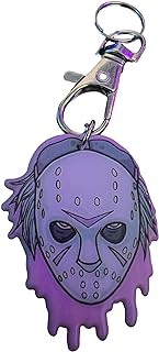 Kawaii Jason Horror Movie Acrylic Bracelet Charms with Aluminum Chain - Unique Resin Horror Jewelry Design