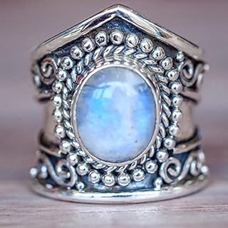 Vintage Sterling Silver Clasp, Jade Engagement Ring, Cubic Zirconia Gem, For Women, Moonstone Design