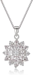 14K Gold Women's Pendant Necklace with Natural Crystal Snowflake-Inspired Charm on 18k Gold Box Chain
