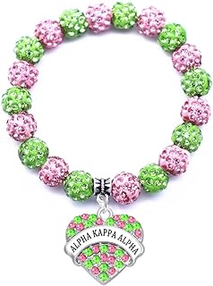 Graduation Sorority Gifts Bracelet Pink and Green Bead Bracelet Alpha Kappa A Greek Paraphernalia Sorority Jewelry Gifts