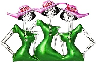 Fashion Sisters Ladies Brooch Pin for Women Girls My Best Friends Cute Enameled Rhinestone Green Pink Hat Brooches Lapel Pins Breastpin Sorority Sisterhood Dress Accessories Jewelry Dainty Gift