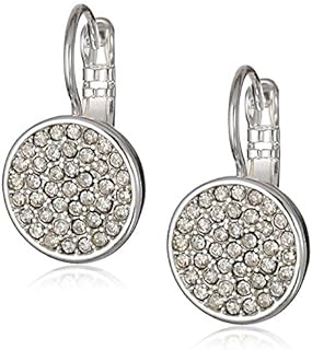 Durable Base Metal Lever Back Pave Drop Earrings Featuring Crystal Accents for Sophisticated Women, by Anne Klein