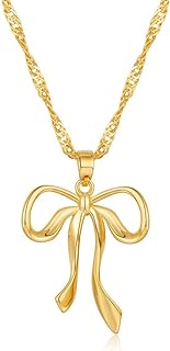 Elegant Gold-Plated Cable Chain Pendant Necklace with Bow Heart Charm, Ideal Gift for Women, Copper Material, Sophisticated Design
