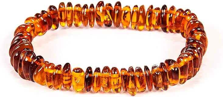 Unisex Natural Baltic Amber Bead Bracelet with Lobster Claw Clasp - Available in Two Vibrant Colors