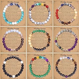9-Piece Unisex Lava Bead Bracelet Set with Tiger Eye Gemstones, 8mm Round Stone Design, 7 Chakra Healing Energy, Ideal Jewelry Gift for Men and Women