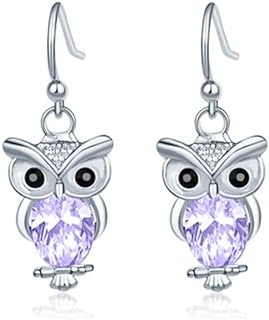 Cubic Zirconia Rhinestone Owl Dangle Earrings with French Wire Back Finding for Women, Teens, and Girls - Elegantly Designed and Durable