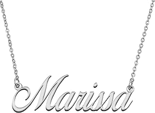 Stainless Steel Custom Name Pendant Necklace with Lobster Clasp and Cable Chain by HUAN XUN