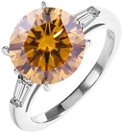 5ct D Color Sterling Silver Moissanite Engagement Ring for Women - VVS1 Clarity - Vibrant Blue/Red/Green - Timeless Round Cut Design with Certificate