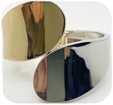 Two Tone Gold Silver Cuff Bangle Bracelets for Women Trendy Chunky Gold Cuff Bangle Open Twist Wrist Wrap Bracelets Minimalist Statement Jewelry for Girls