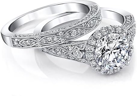 2.63 Carat Bridal Set Moissanite engagement rings for women Platinum Plated Silver Princess moissanite rings