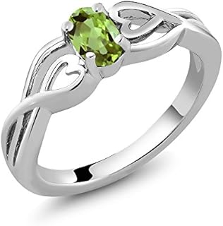 Chic August Birthstone, Sterling Silver Engagement Ring with Chrome Diopside for Women, Oval Design