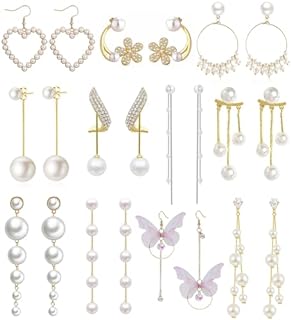 Elegant Long Pearl Tassel Drop Earrings Set - Zinc Alloy - Perfect Gift for Women - Versatile Chic Design