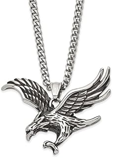 Other-Clasp Eagles Chain Necklace+Stainless Steel Curb Chain+For Women+Polished Eagle Pendant Design