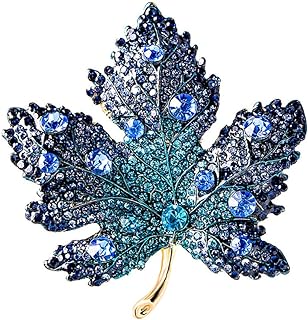 Rhinestone Big Maple Leaf Brooch Pin for Women Men Fashion Crystal Delicate Wedding Fall Party Brooches Lapel Pins Elegant Dress Accessories Jewelry Gift Christmas Birthday Festival
