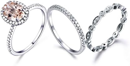 Oval Cut Halo Claw Peach Pink Morganite & Diamond Engagement Ring in 14K White Gold for her Intricate design